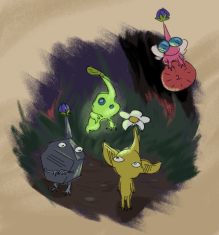 Image of some very doomed Pikmin.